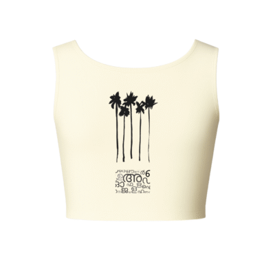 STRETCHABLE COMFY SLEEVELESS BLOUSE WITH COCONUT PALM PRINT - Image 2