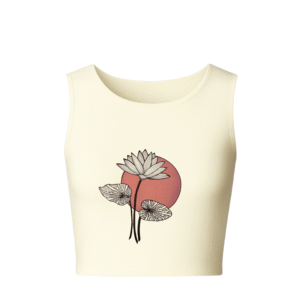 STRETCHABLE COMFY SLEEVELESS BLOUSE WITH MOON LOTUS PRINT - S, RED