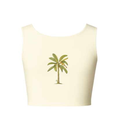 KNITTED COMFY SLEEVELESS BLOUSE WITH BANANA PALM PRINT - Image 2