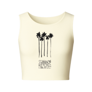 comfy stretchable sleeveless blouse with coconut palm print