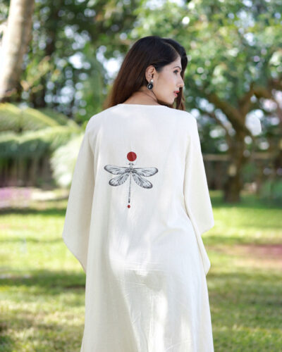 COTTON COMFY KHAFTAN WITH DRAGONFLY PRINT - Image 4