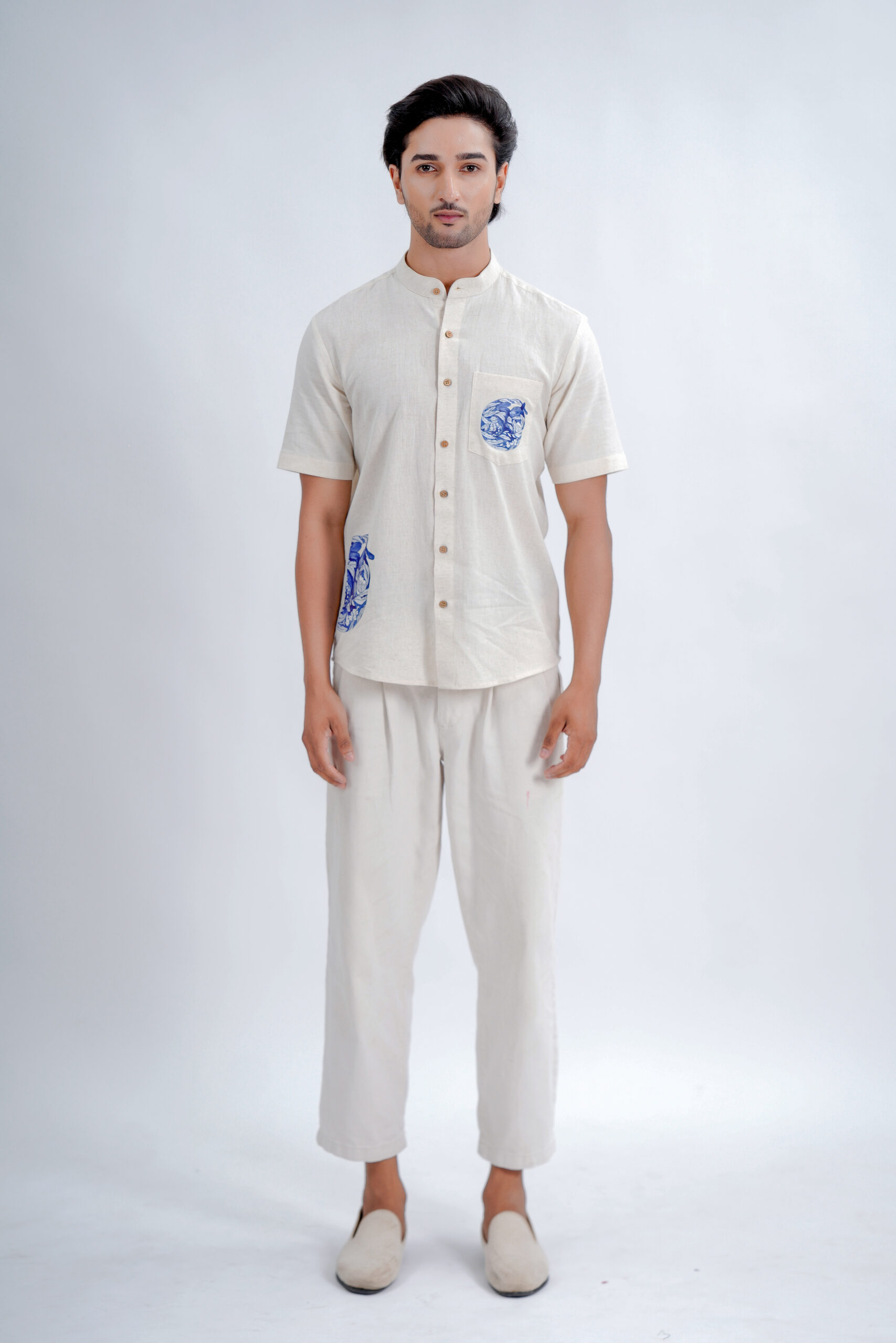 LINEN COTTON SHIRT WITH PRINT LINEN COTTON SHIRT WITH PRINT