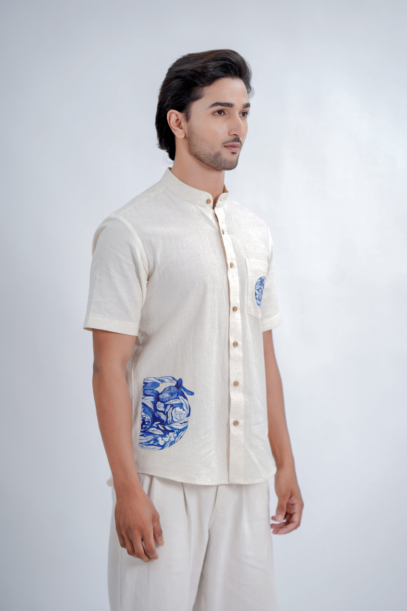 LINEN COTTON SHIRT WITH PRINT LINEN COTTON SHIRT WITH PRINT