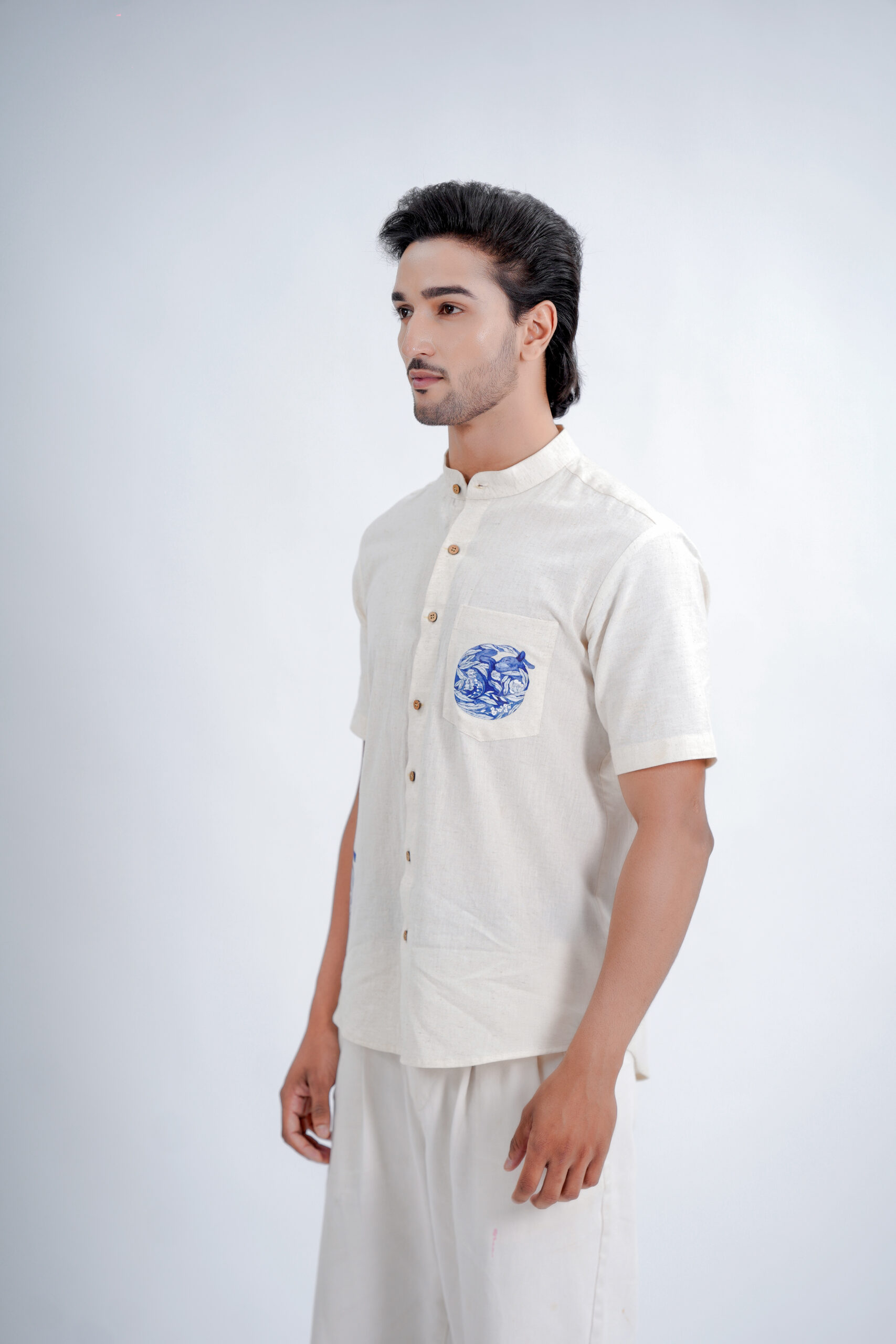 LINEN COTTON SHIRT WITH PRINT LINEN COTTON SHIRT WITH PRINT