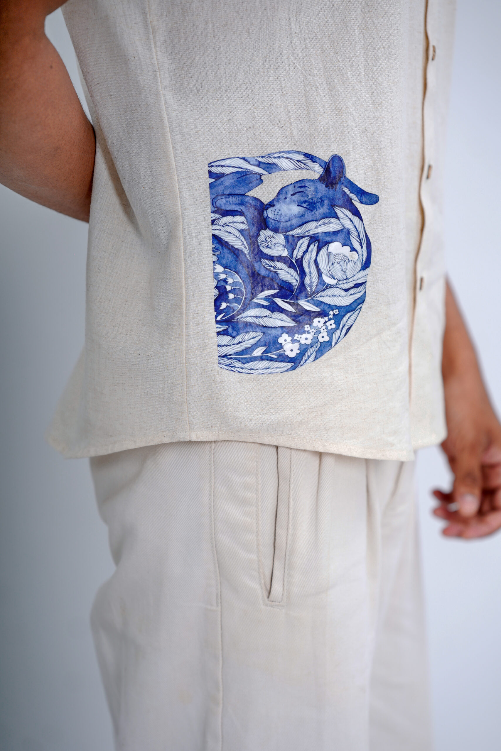 LINEN COTTON SHIRT WITH PRINT LINEN COTTON SHIRT WITH PRINT